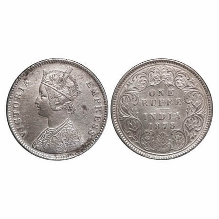 Victoria Empress, Silver, Rupee, 1878, Bombay Mint, A1(i)/I, Dot. GK 448. Very Fine+, Clea