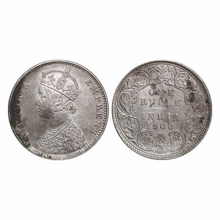 Victoria Empress, Silver, Rupee, 1900, Calcutta Mint, C3/I(i), 'C' incused. GK 590. Almost