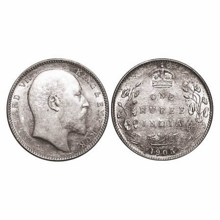 Edward VII, Silver, Rupee, 1903, Bombay Mint, 'B' incused, Dot. GK 926. Uncircualted. Scar