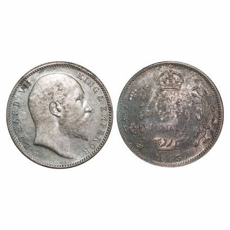 Edward VII, Silver, Rupee, 1903, Bombay Mint, 'B' incused, Dot. GK 926. Uncircualted, Rev 