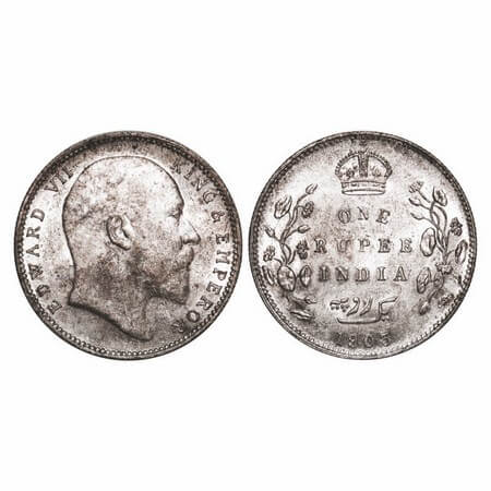 Edward VII, Silver, Rupee, 1903, Bombay Mint, 'B' incused, No dot. GK 927. Uncircualted, T