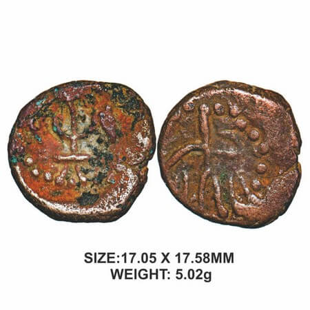 Later Kushana, Kaut Kula of Punjab Region (c. 350-450 AD), Copper Drachma, 5.02g, Obv: Shi