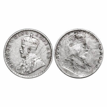 George V, Silver, Rupee, Error, Obv Lakhi. Very Fine. Very Scarce.