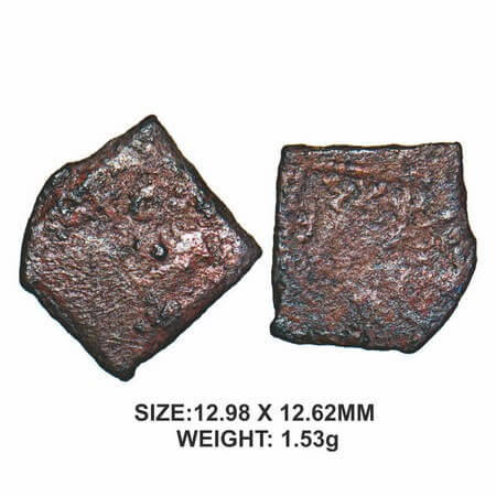 Western Kshtrapa Jayadaman, Early 2nd century CE, Copper, 1.53g, Obv: Humped Bull standing