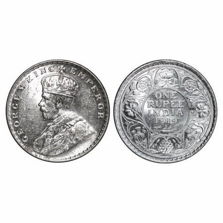 George V, Silver, Rupee, 1919, Bombay Mint, Dot, Ghost on Rev. GK 1040. Brilliant Uncircul