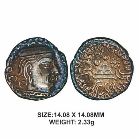 Western Kshatrapas, Damasena s/o Rudrasimha I (c. 222-238 AD), Kardamaka Family, Silver Dr