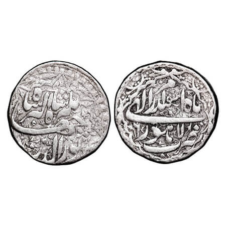 Jahangir, Silver Rupee, 11.28g, Lahore Mint, 6 RY, ilahi 'Isfandarmuz'. KM 145.11. About V