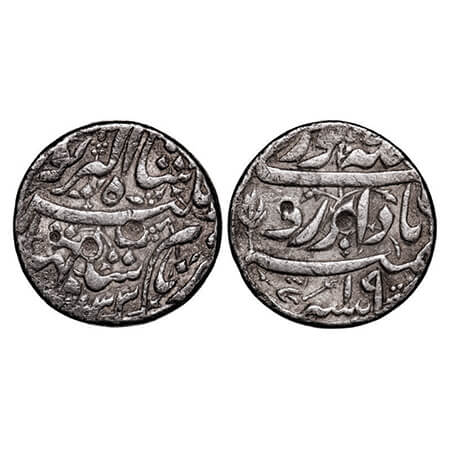 Jahangir, Silver Rupee, 11.30g, Lahore Mint, AH 1033/19 RY, Badabar Couplet, floral design