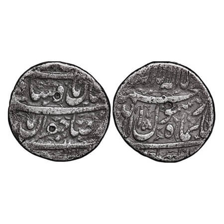 Shah Jahan I, Silver Rupee, 10.96g, Katak Mint, Sahib qiran type ilahi type. KM 224.13, Fi