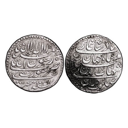 Shah Jahan I, Silver Rupee, 11.45g, Surat Mint, AH 1038/ Ahd (1) RY , sanah hijri type. KM