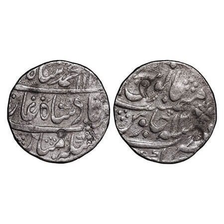 Muhammad Shah, Silver Rupee, 11.25g, Kora Mint, AH 114x/13 RY. KM 436.39. shroff marks, Ab