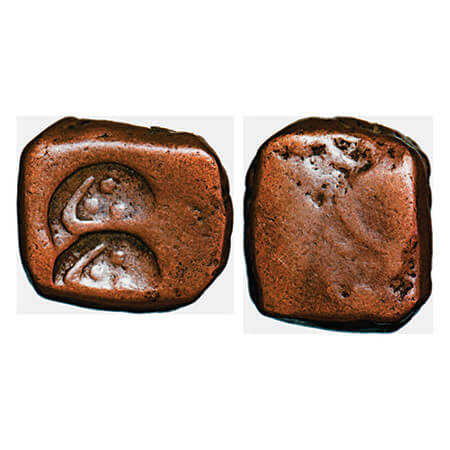Cambay, Copper Square Paisa, 11.67g, Jafar Ali Khan (1880-1915 AD), no date type, Counter 