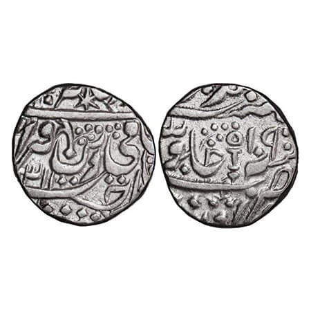 Datia, Silver Rupee, 10.85g, British Proctectorate issue, INO Shah Alam II, Dalipnagar Min