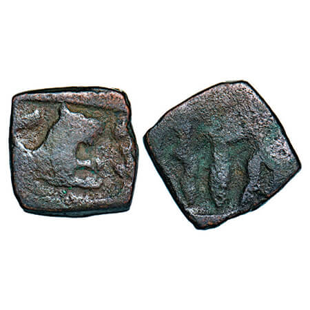 Dhar, Copper Kachha Paisa, 12.94g, British Protectorate, INO Shah Alam II, Lion on obverse
