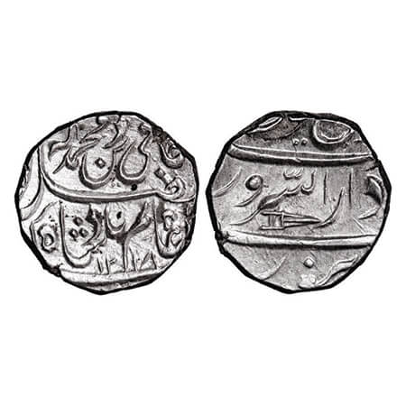 Gwalior, Silver Rupee, 11.62g, Daulat Rao Sindhia ( 1794-1827 AD), Dar ul Sarur Burhanpur 