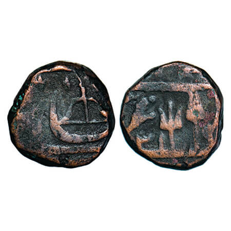 Gwalior, Copper Paisa, 16.63g, Jankoji Rao (AH 1243-1259 / 1827-1843 AD), Bhilsa Mint, Obv