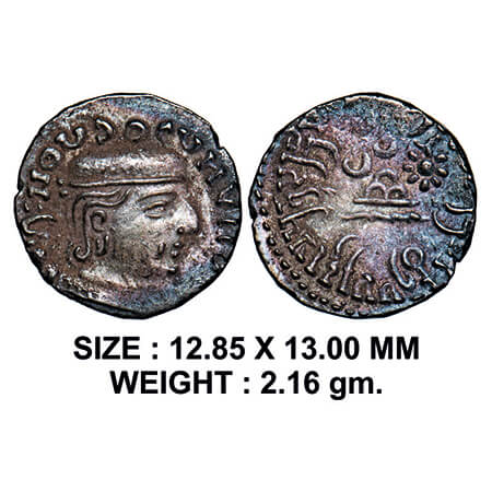 Western Kshatrapas, Kardamaka Family, Rudrasimha I, Silver Drachma, 2.16g, SE 102, Obv: Bu