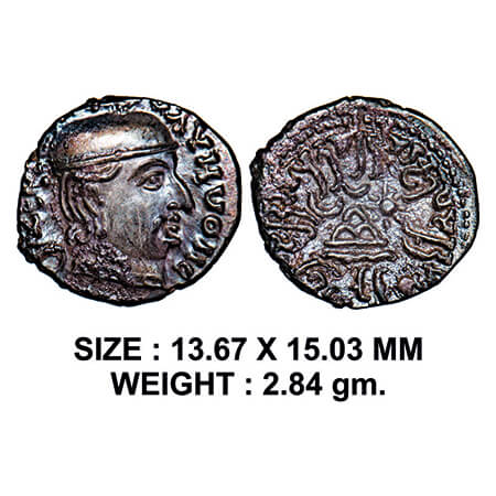 Western Kshatrapas, Kardamaka Family, Rudrasimha I, Silver Drachma, SE 112, 2.84g, Obv: Bu