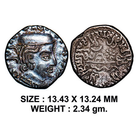 Western Kshatrapas, Kardamaka Family, Rudrasena I, son of Rudrasimha I, Silver Drachma, 2.