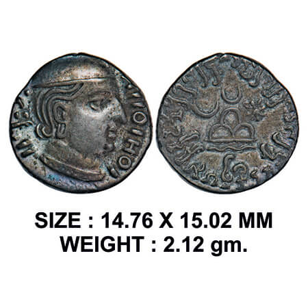 Western Kshatrapas,Rudrasimha I, Kardamaka Family, Silver Drachma, 2.12g, SE 103, Double s