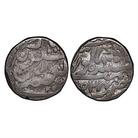 Kishangarh, Silver Rupee, 10.61g, Prithvi Singh (1841-1879 AD), Kishangarh Mint, INO Queen