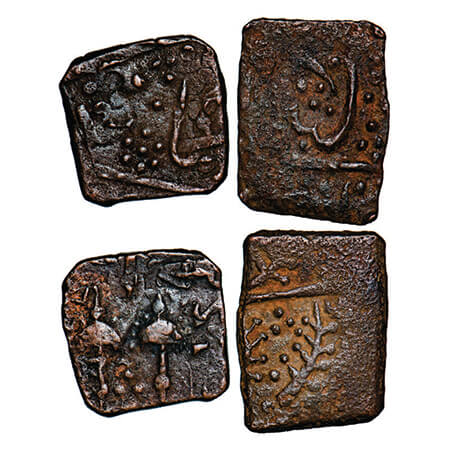 Lunawada, Copper Paisa (2 Coins), 7.00,7.29g, Dalpat Singhji (VS 1906-1908/1849-1851 AD), 