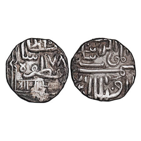Nawanagar, Silver, Kori, 4.72g, British Protectorate, AH (9)78 Frozen, INO Muzaffar Shah I