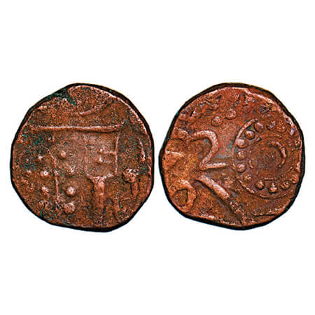 Ratlam, Copper ½ Paisa, 6.71g, Anonymous hammered coinage, Raij Series, INO Shah Alam II, 
