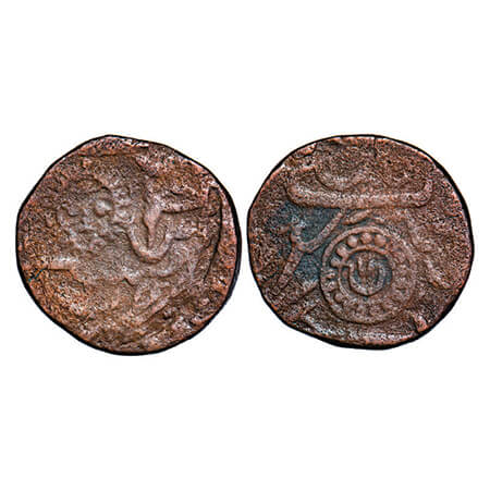 Ratlam, Copper Paisa, 11.44g, Anonymous hammered coinage, Raij Series, INO Shah Alam II, S
