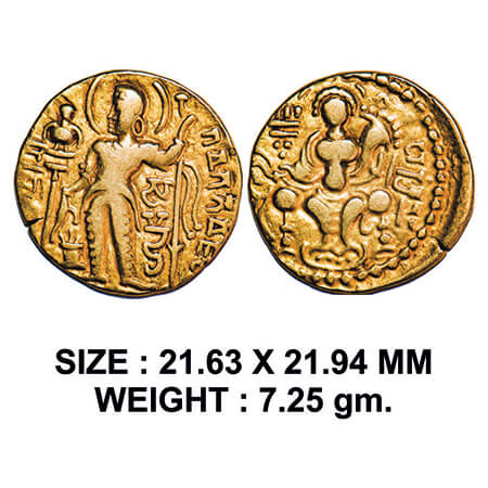 Guptas, Samudragupta (c. 335-380 AD), Gold Dinar, 7.25g, 'Standard' type, Obv: King Nimbat