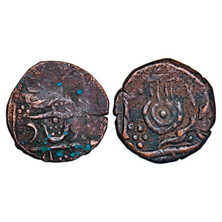 Ratlam, Copper Paisa, 12.27g, Anonymous hammered coinage, Raij Series, struck on Gwalior U