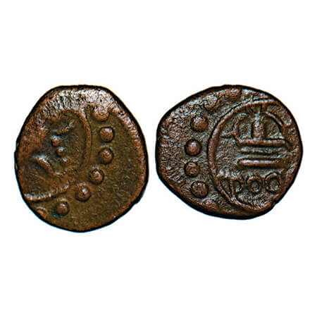 Travancore, Copper Cash, 0.51g, Swati Tirunal Rama Varma (ME 1004-1022/ 1829-1846 AD), Obv