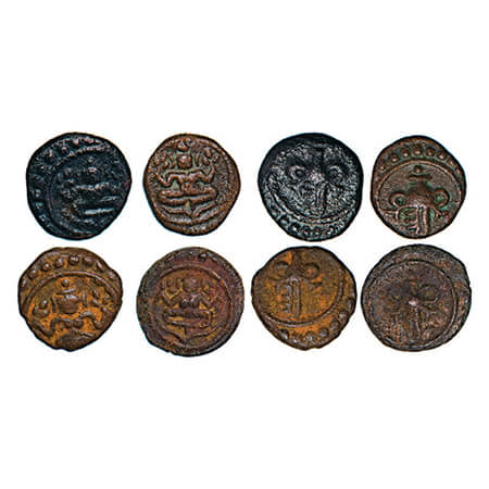 Travancore, Copper Cash (4 Coins), Swati Tirunal Rama Varma (ME 1004-1022/ 1829-1846 AD), 