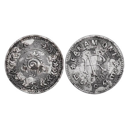 Travancore, Silver Fanam, 1.50g, Rama Varma VI (ME 1062-1101 / 1885-1924 AD), ME 1099 (192