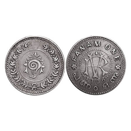 Travancore, Silver Fanam, 1.51g, Rama Varma VI (ME 1062-1101 / 1885-1924 AD), ME 1106 (193