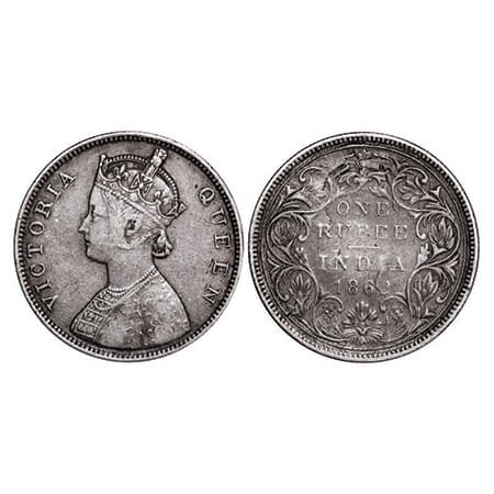 Victoria Queen, Silver, Rupee, 1862, Bombay Mint, B/II/2/0, Ghost on Rev. GK 287. Very Fin