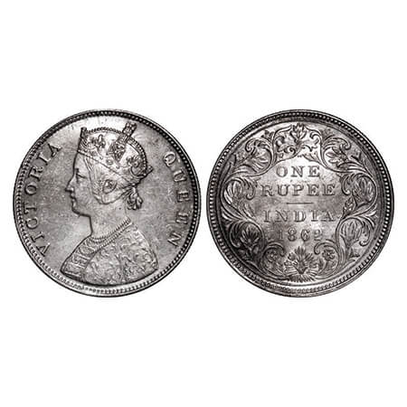 Victoria Queen, Silver, Rupee, 1862, Bombay Mint, B/II/2/0. GK 287. Almost Uncirculated. S