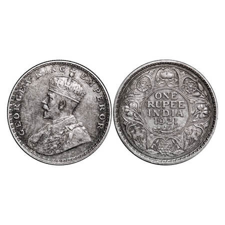 George V, Silver, Rupee, 1921, Bombay Mint, Dot. GK 1043. Extremely Fine+. Scarce.