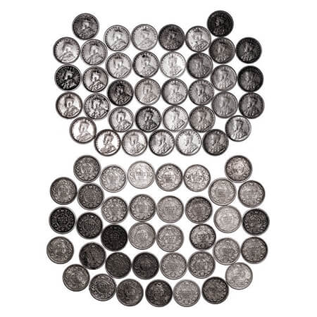 George V, Silver, 1/4 Rupee, (Lot of 37 coins), Bombay Mint, 1912, 1913 (2), 1936 (7), Cal