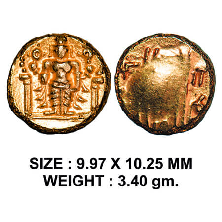 Vijayanagara kingdom, possibly issued by Venkata II, 1586-1614 AD, Gold Varaha, 3.40g, 9.9