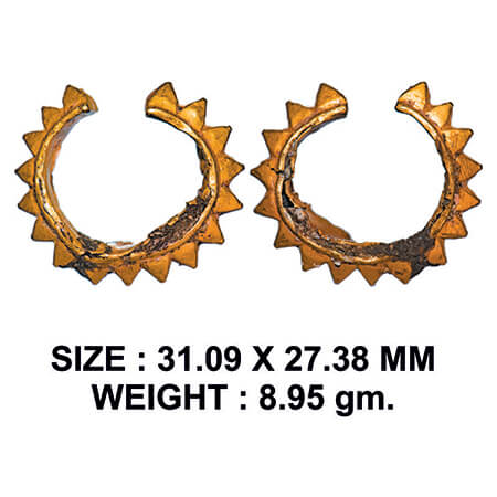 Primitive Jewellery, Lead core clad in Gold, (c. 100-300 AD), 8.95g, A small circular ear 