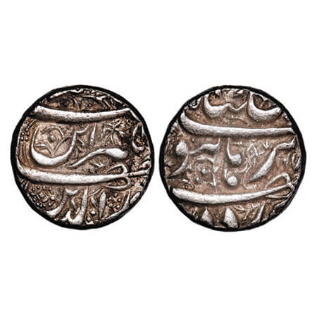 Jahangir, Silver Rupee, 11.42g, Burhanpur Mint, 'Din Panah' Couplet, AH 1017, Floral desig