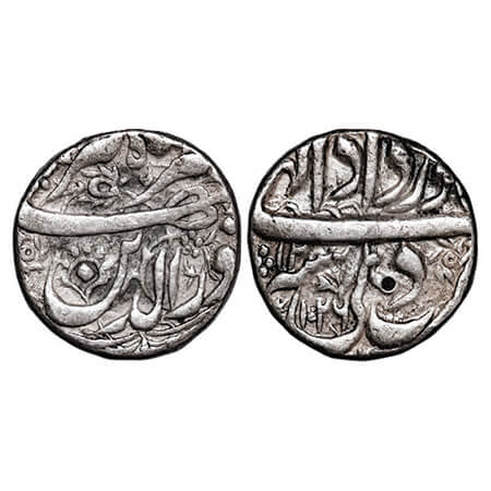 Jahangir, Silver Rupee, 11.35g, Delhi Mint, AH 1026/12 RY, Month 'Khurdad', flowers added 