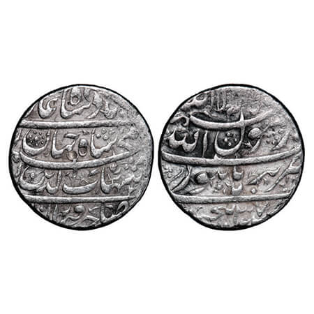 Shah Jahan I, Silver Rupee, 11.39g, Burhanpur Mint, AH 1037, four lines type. KM 224.8. Ab