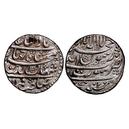 Shah Jahan I, Silver Rupee, 11.41g, Surat Mint, AH 1040, legend in four lines. KM 222.13. 
