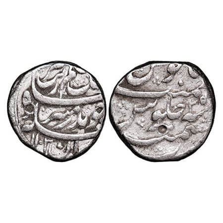 Aurangzeb, Silver Rupee, 11.43g, Kashmir Mint, AH 1103/35 RY. KM 300.63 unlisted type. Abo