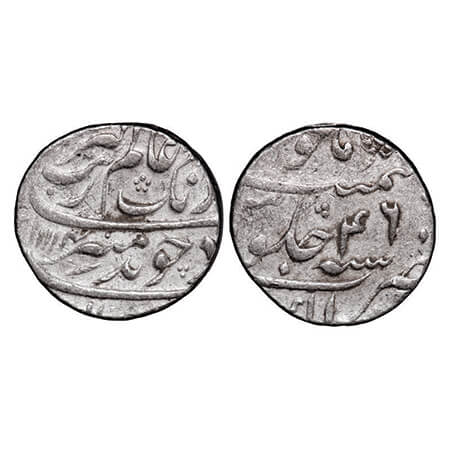 Aurangzeb, Silver Rupee, 11.59g, Lakhnau Mint, AH 1114/46 RY. KM 300.54. About Very Fine, 