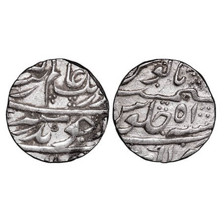 Aurangzeb, Silver Rupee, 11.38g, Lakhnau Mint, 51 RY. KM 300.54. Very Fine, Very Scarce.