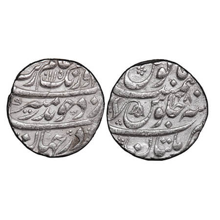 Aurangzeb, Silver Rupee, 11.38g, Multan Mint, AH 1115/48 RY, flower bud as symbol in Seen 