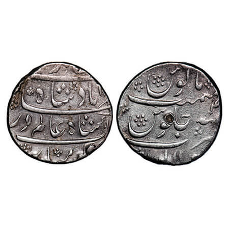 Shah Alam Bahadur, Silver Rupee, 11.43g, Solapur Mint, AH 1xxx/4 RY. KM 348.32. Very Fine,